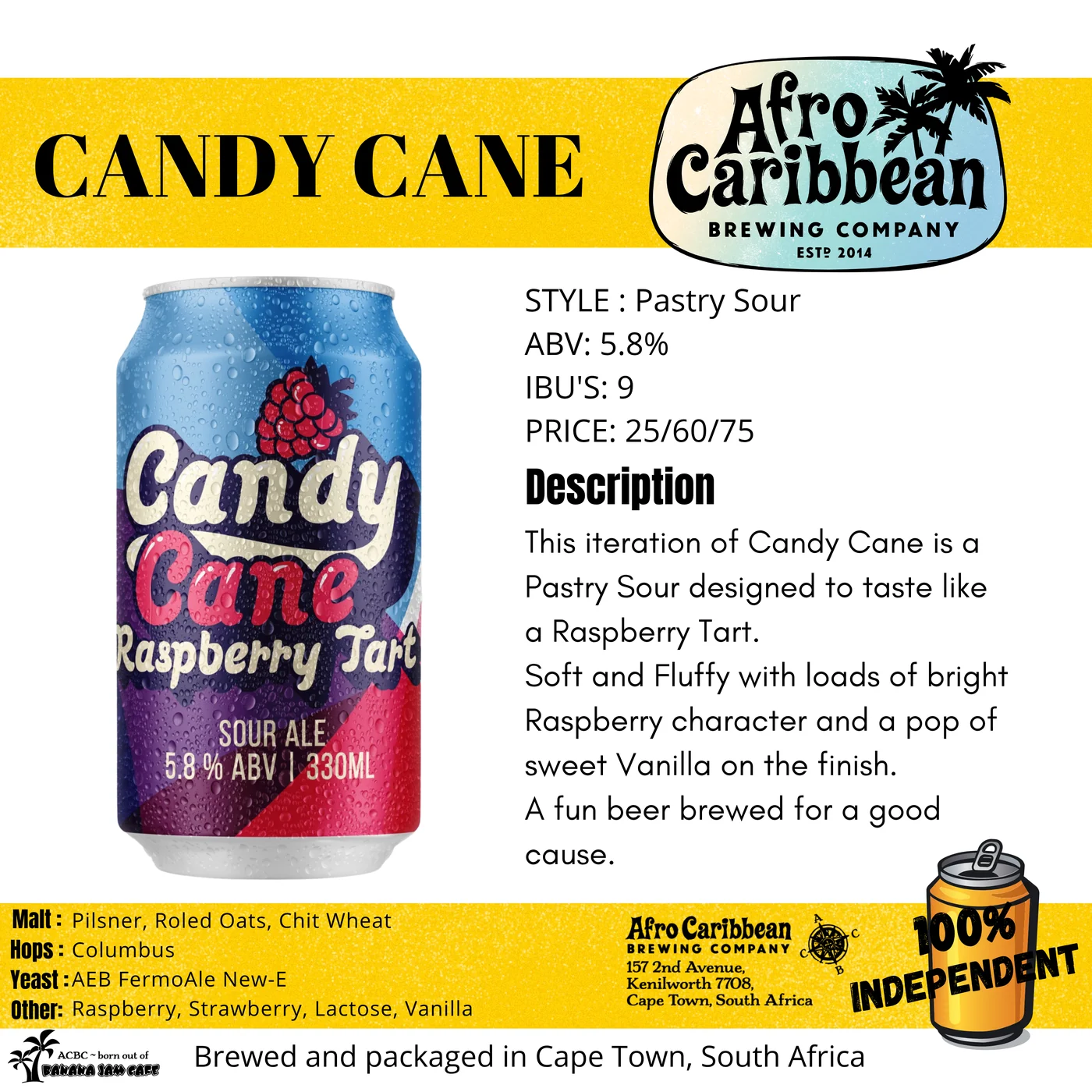 Candy Cane Pastry Sour by Afro Caribbean Brewing Company