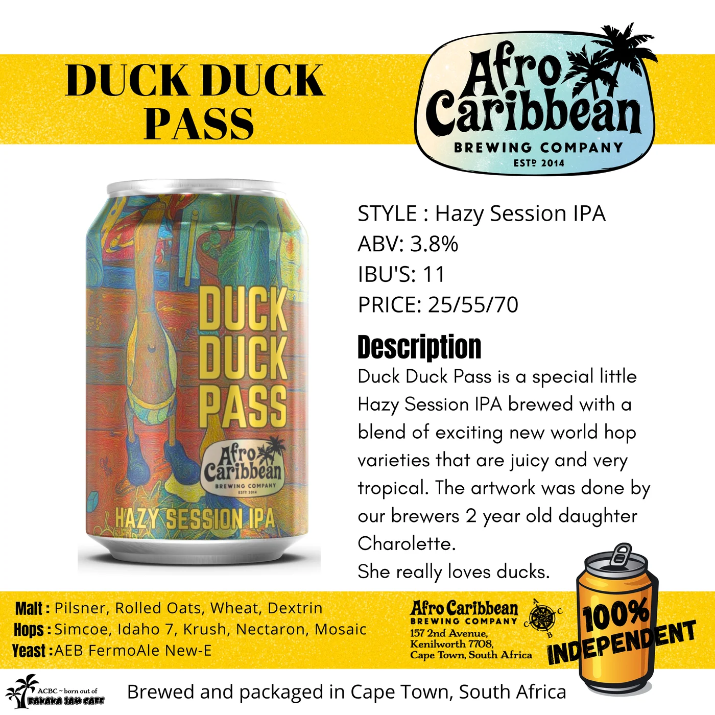 Duck Duck Pass by Afro Caribbean Brewing Company