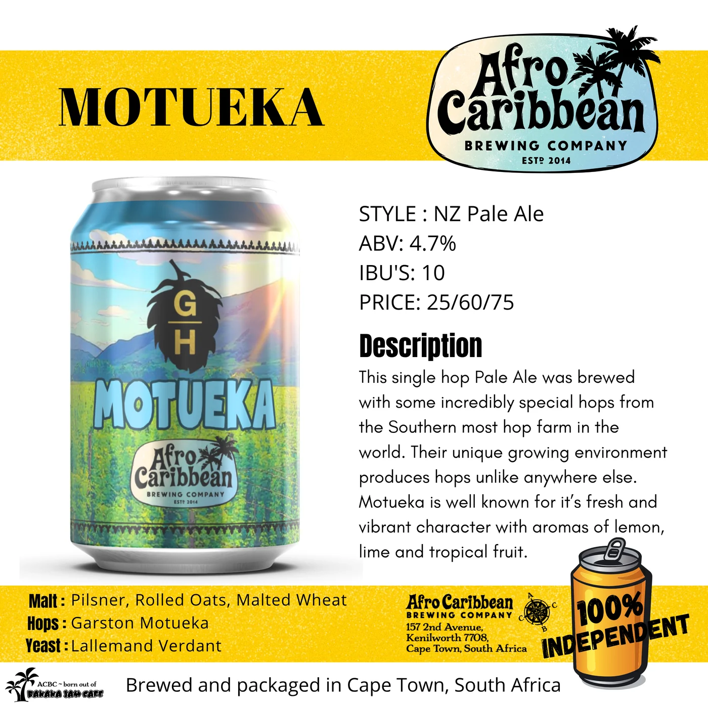 Garston Motueka by Afro Caribbean Brewing Company