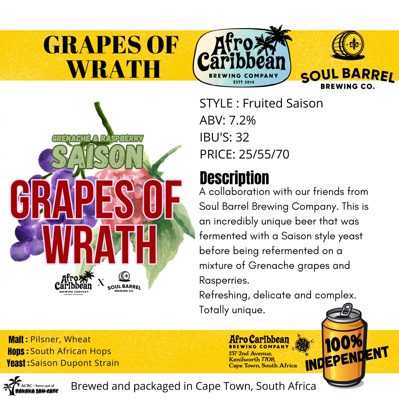 Grapes of Wrath by Afro Caribbean Brewing Company
