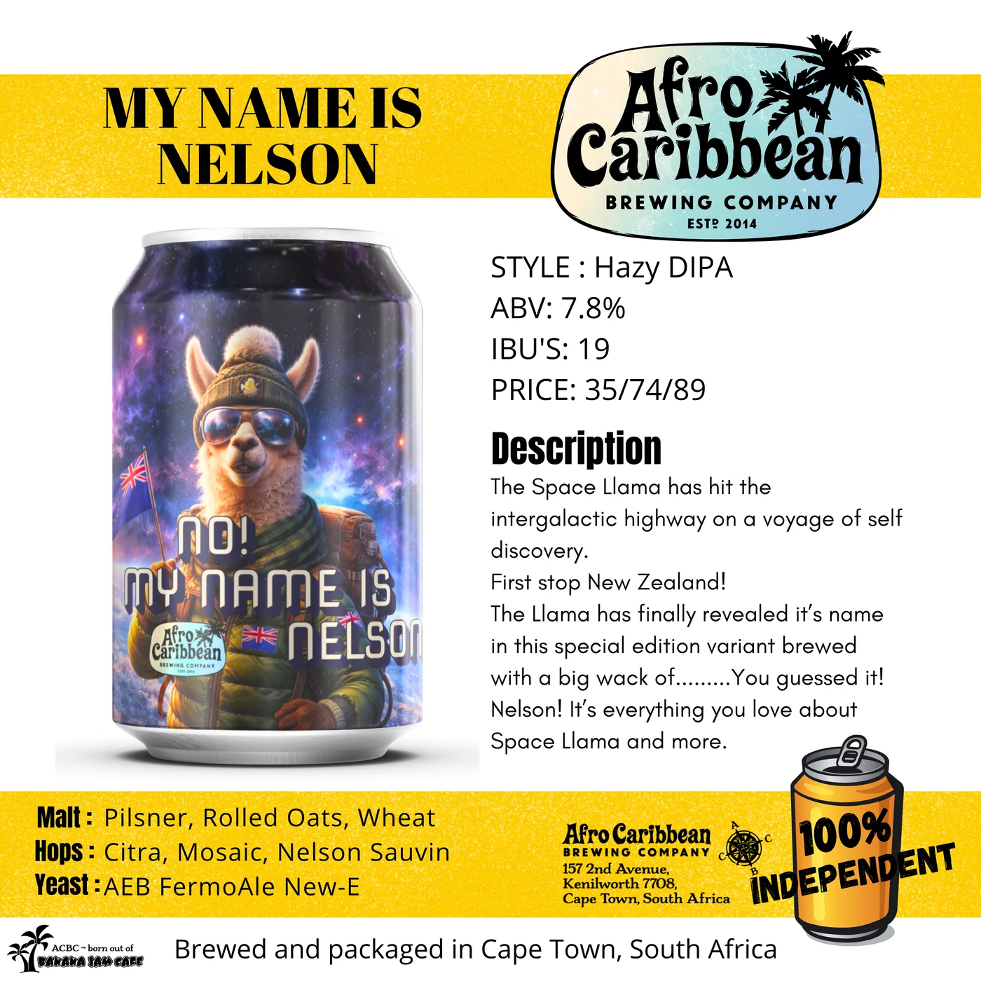My Name Is Nelson by Afro Caribbean Brewing Company