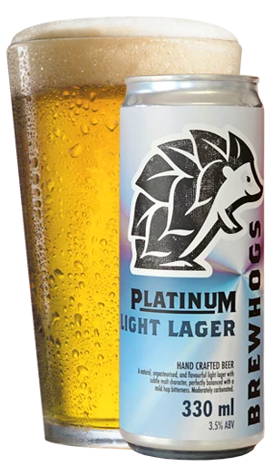 Brewhogs Platinum Light Lager by Brewhogs Micro-Brewery